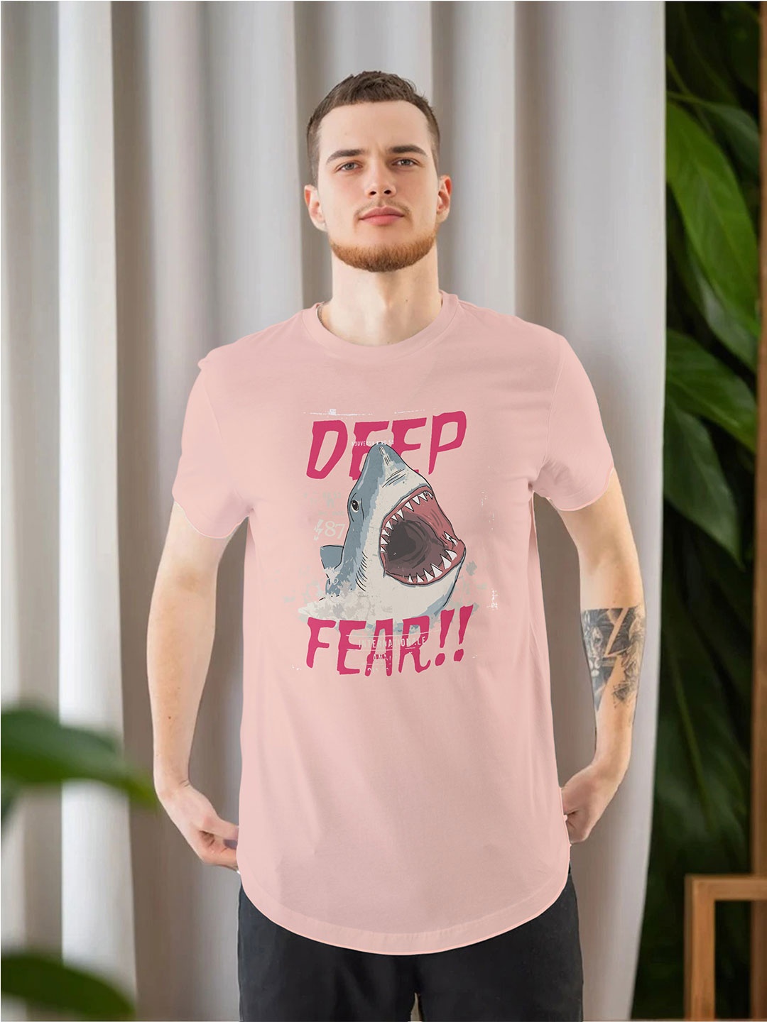 

Moda Rapido Men Printed T-shirt, Peach