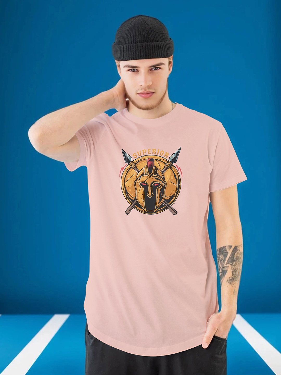 

Moda Rapido Men Printed T-shirt, Peach