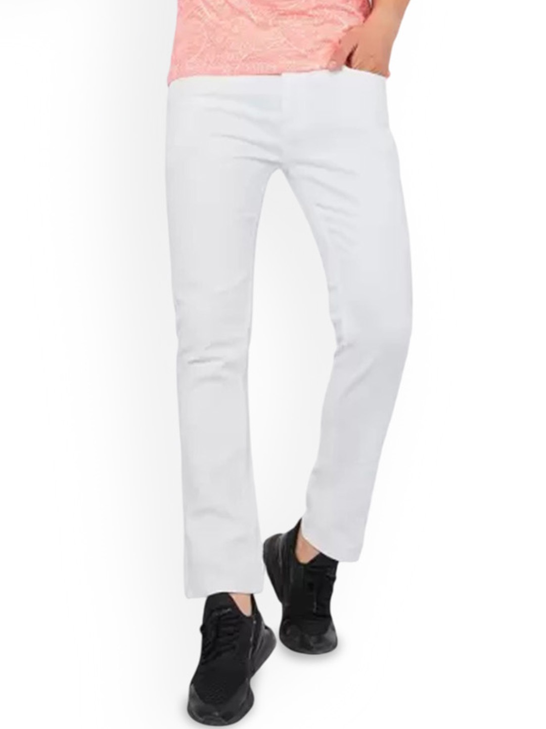 

LINARIA Men Classic Relaxed Fit Mid-Rise Cotton Jeans, White