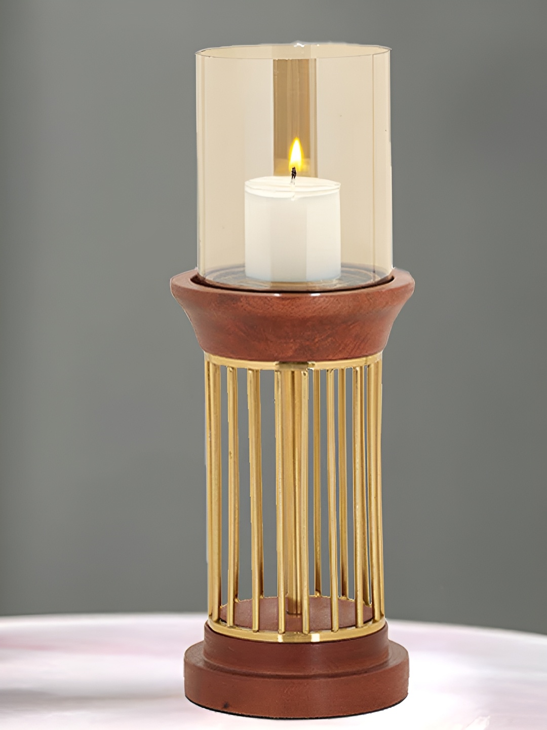 

Royaloak Brown & Transparent Candle Holder