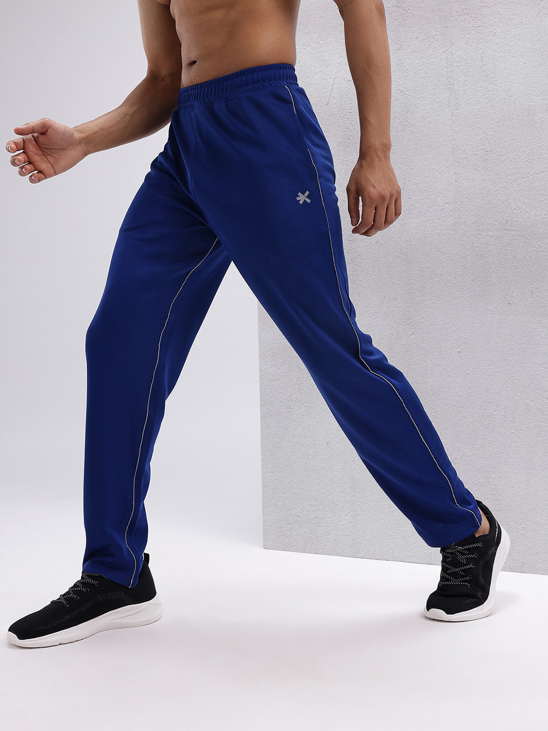 

HRX By Hrithik Roshan Men Printed Rapid-Dry Running Track Pants, Navy blue