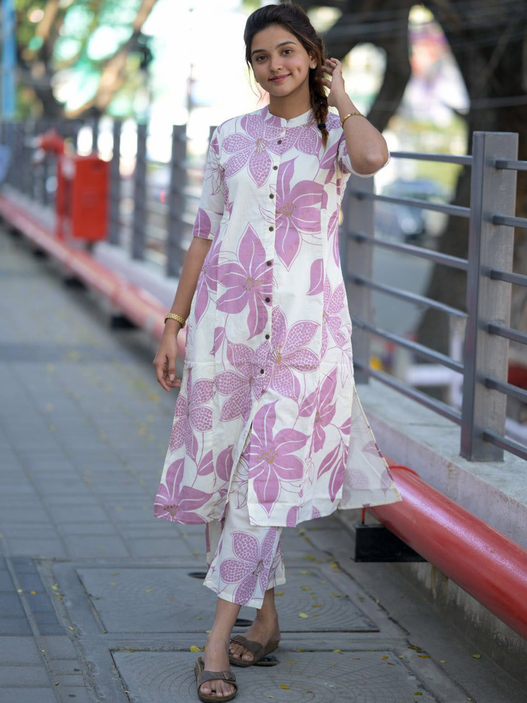 

DIVASTRI Women Ethnic Motifs Printed Regular Kurta with Palazzos, White