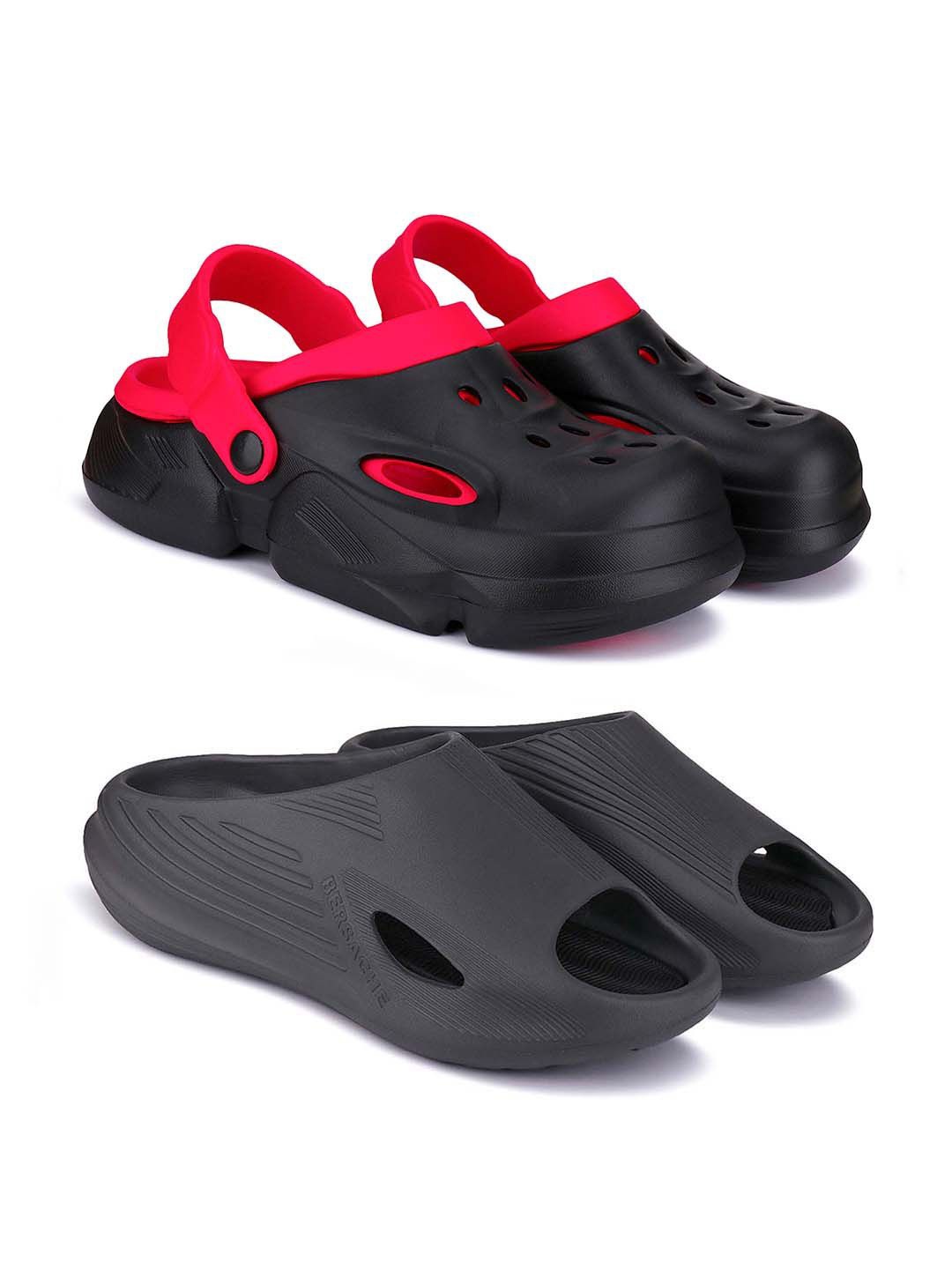 

BERSACHE Men Clogs, Black