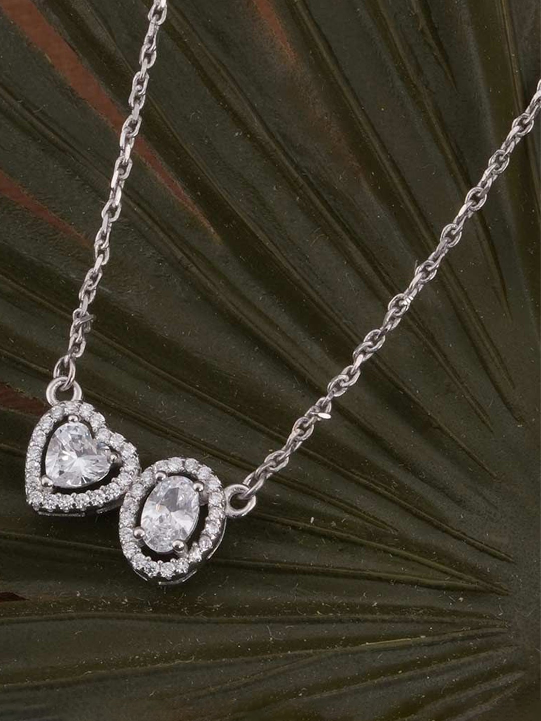 

PALMONAS Sterling Silver Rhodium-Plated Necklace