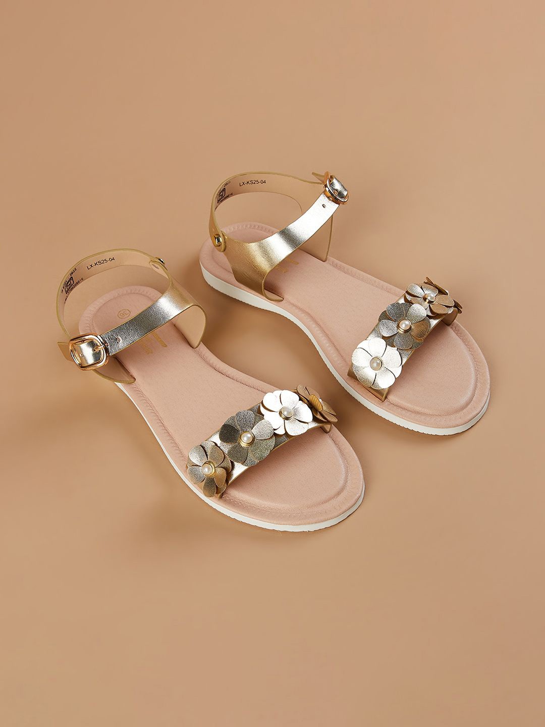 

Fame Forever by Lifestyle Girls Party Open Toe Flats, Gold