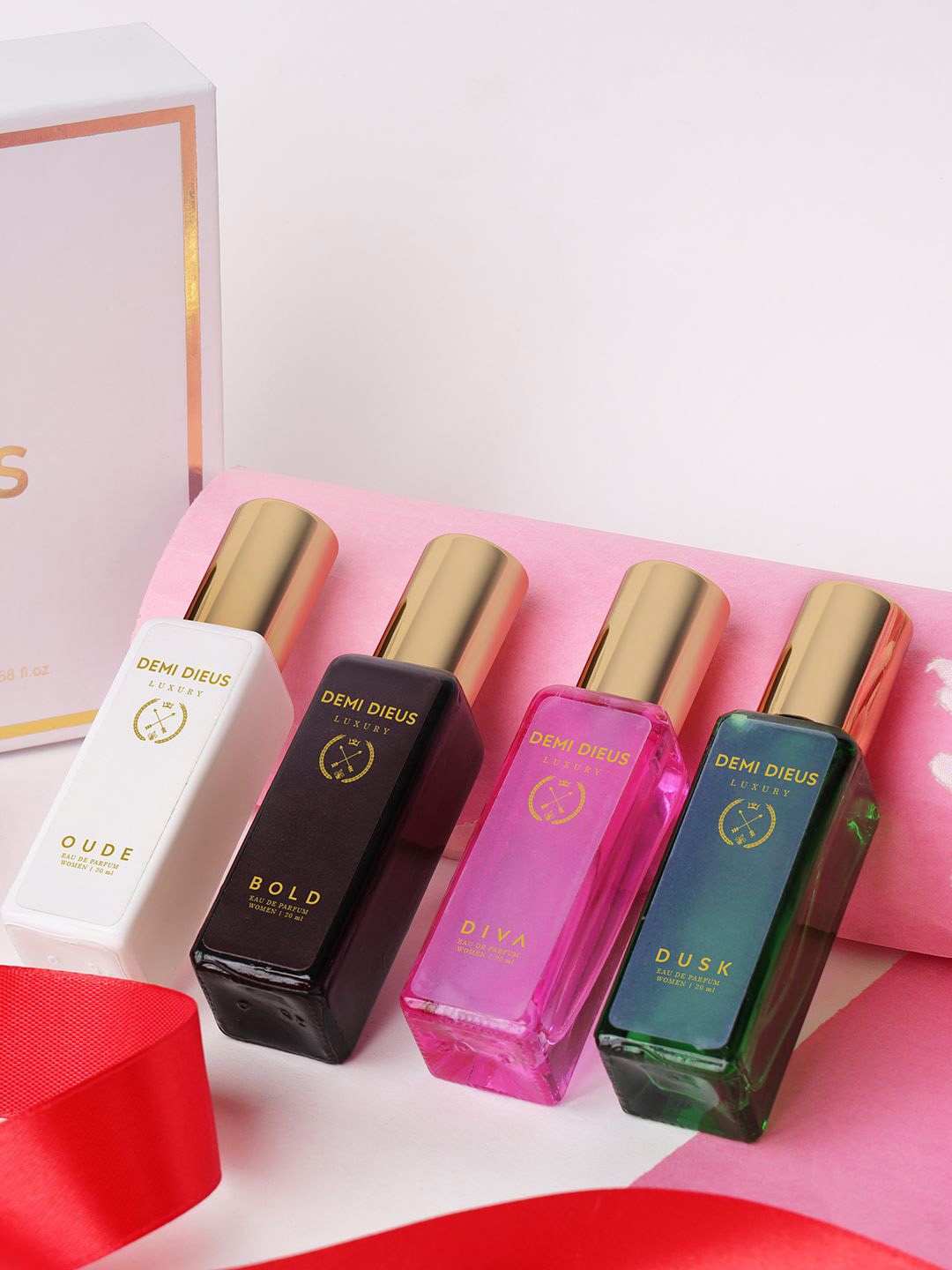 

DEMI DIEUS Luxury Set Of 2 Long Lasting Perfume Gift Set - 20 ml Each, White