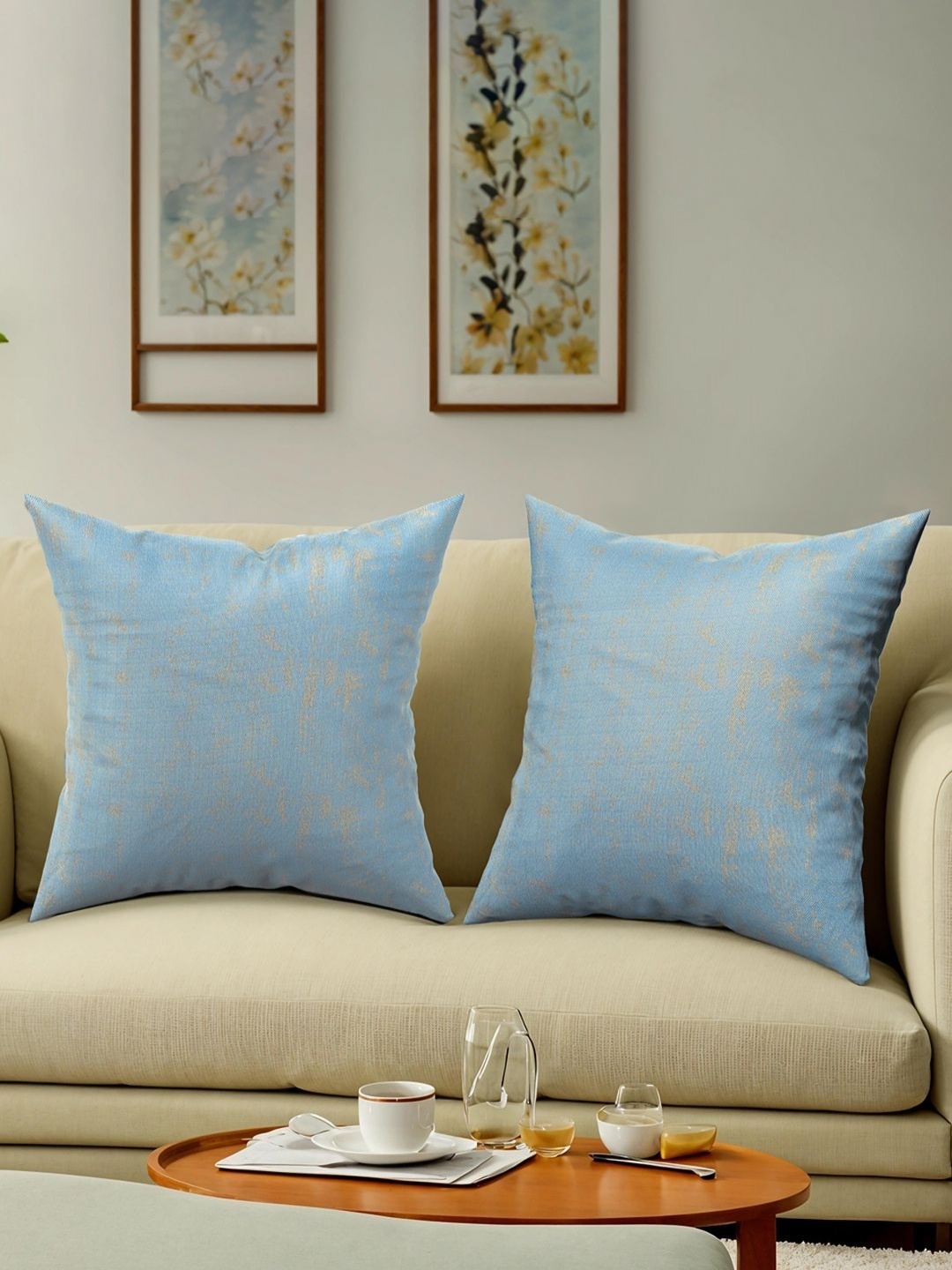 

Aura Blue Set of 2 Square Cushion Covers