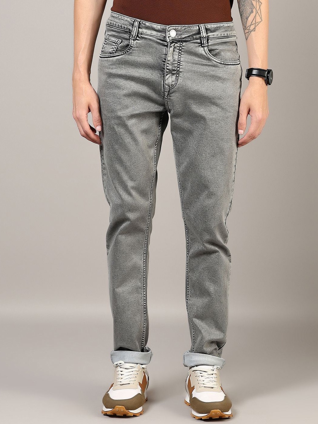 

V-Mart Men Light Fade Jeans, Grey