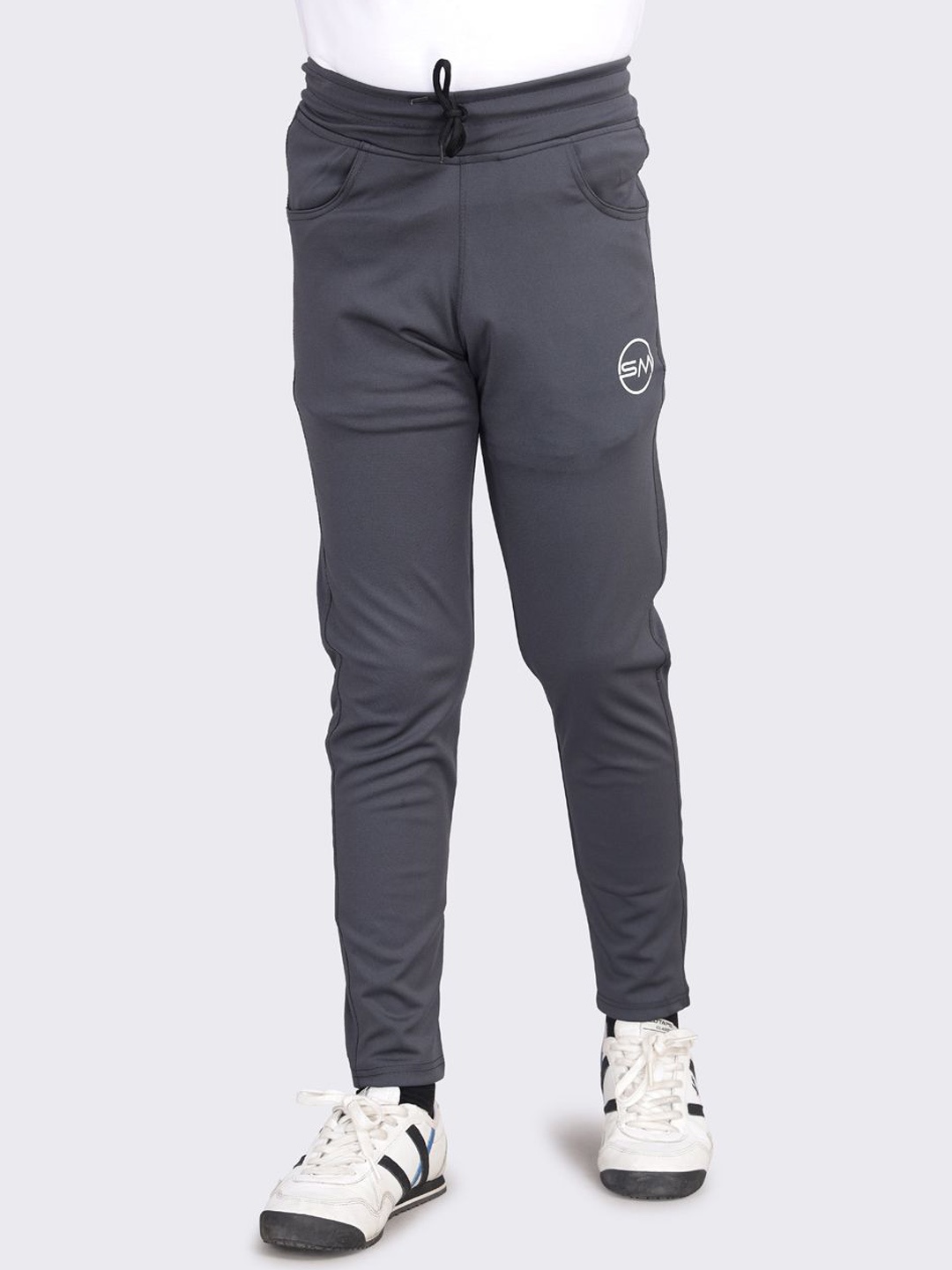 

SMSHOPMORE Boys Printed Mid-Rise TrackPants, Grey