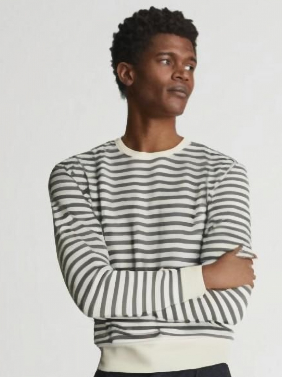 

MACK JONNEY Men Striped Pockets T-shirt, Grey