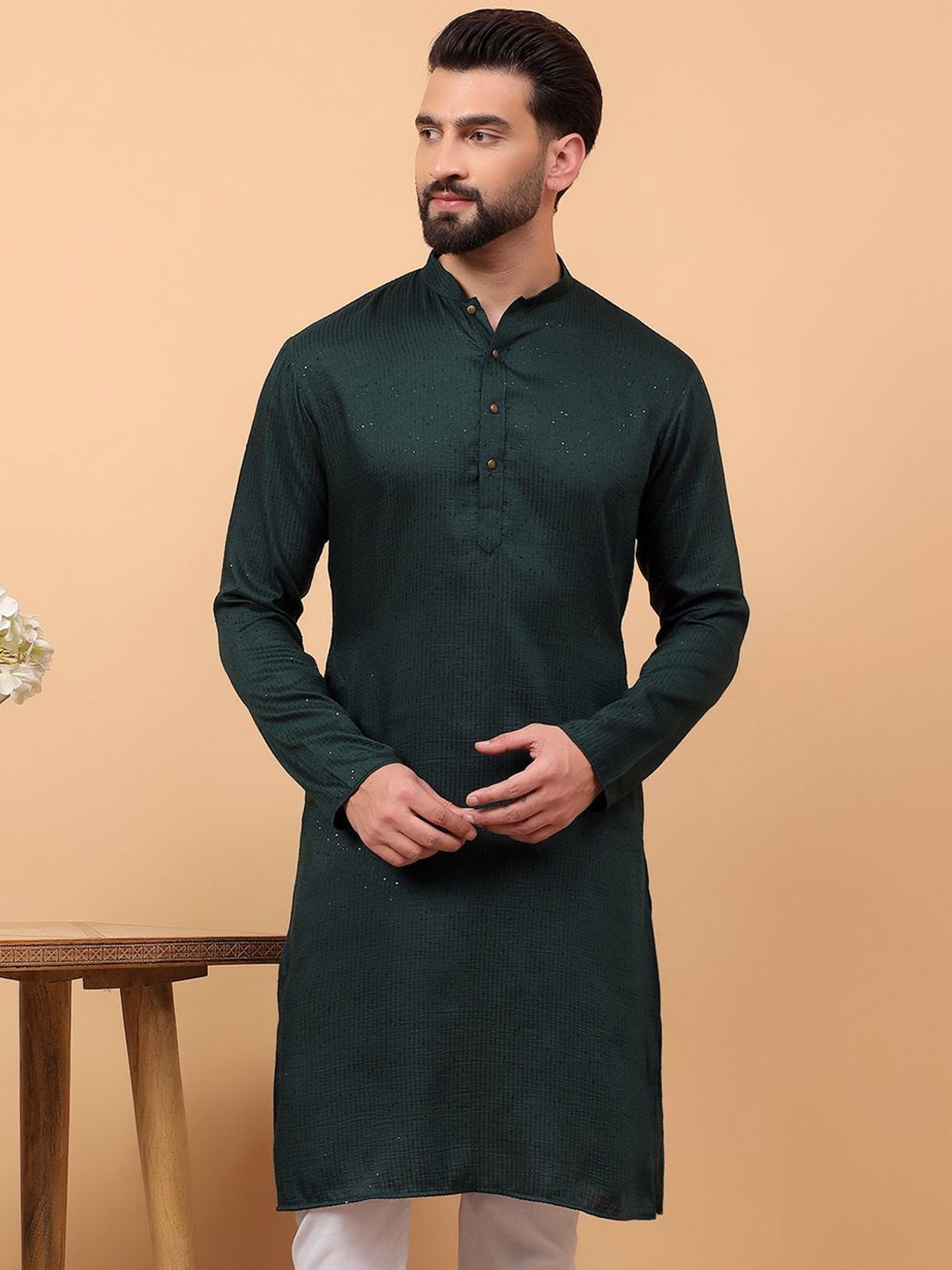 

TREEMODA Men Kurta, Green