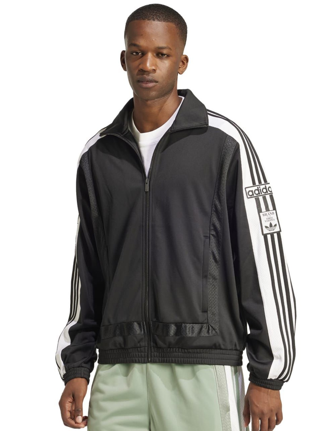 

ADIDAS Originals Men Crop Training or Gym Bomber with Embroidered Jacket, Black