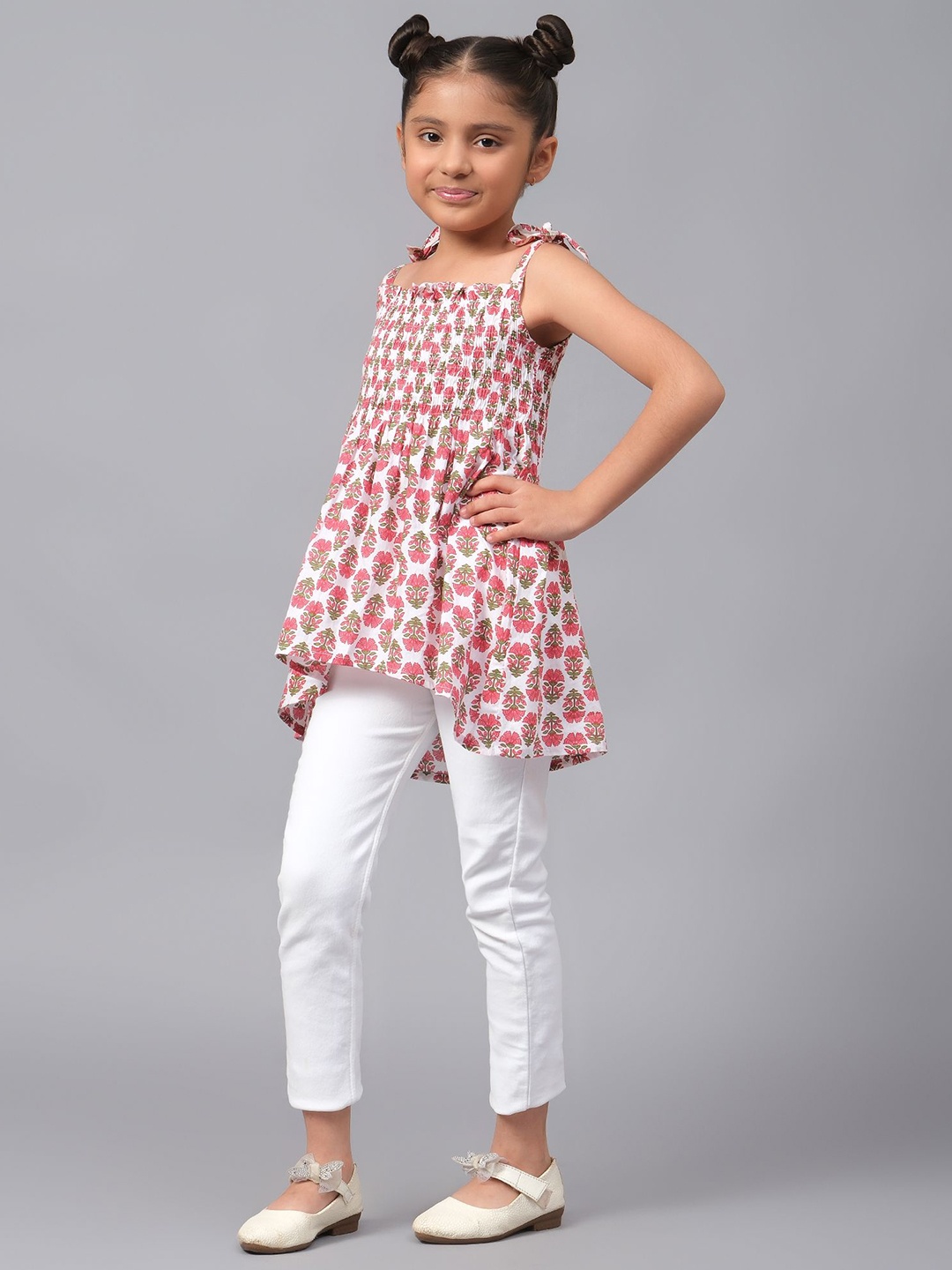 

BAESD Polka Dot Cotton Crop Top, Pink