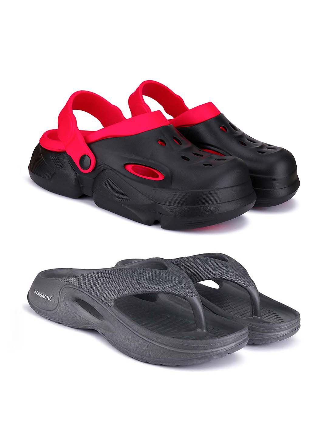 

BERSACHE Men Clogs, Black