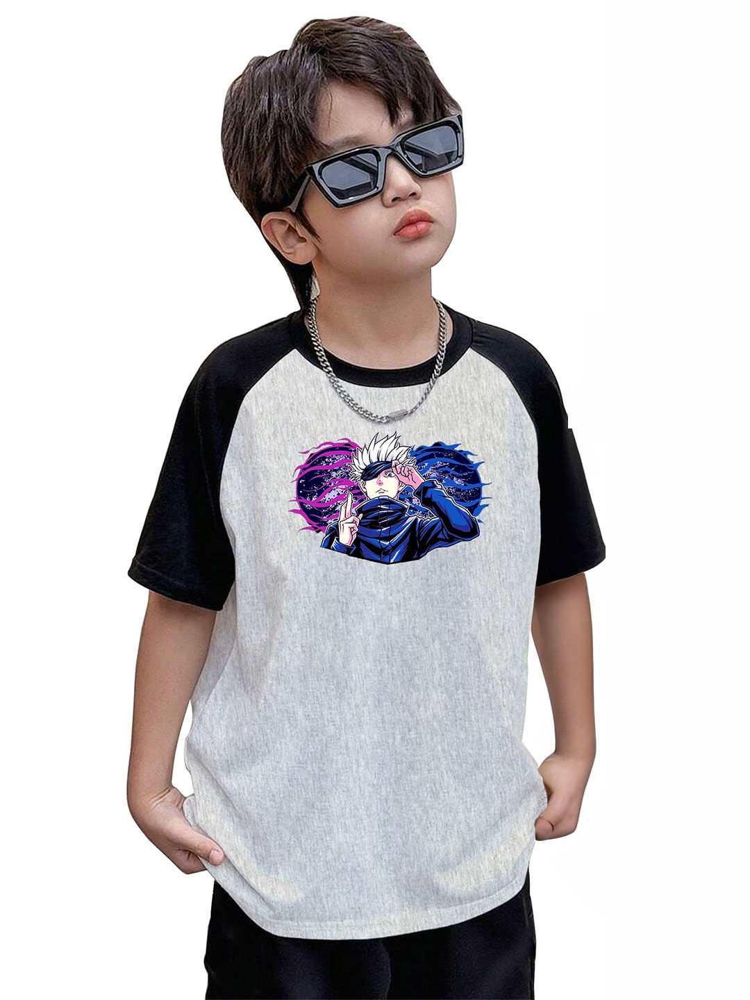 

BAESD Boys Printed T-shirt, Grey