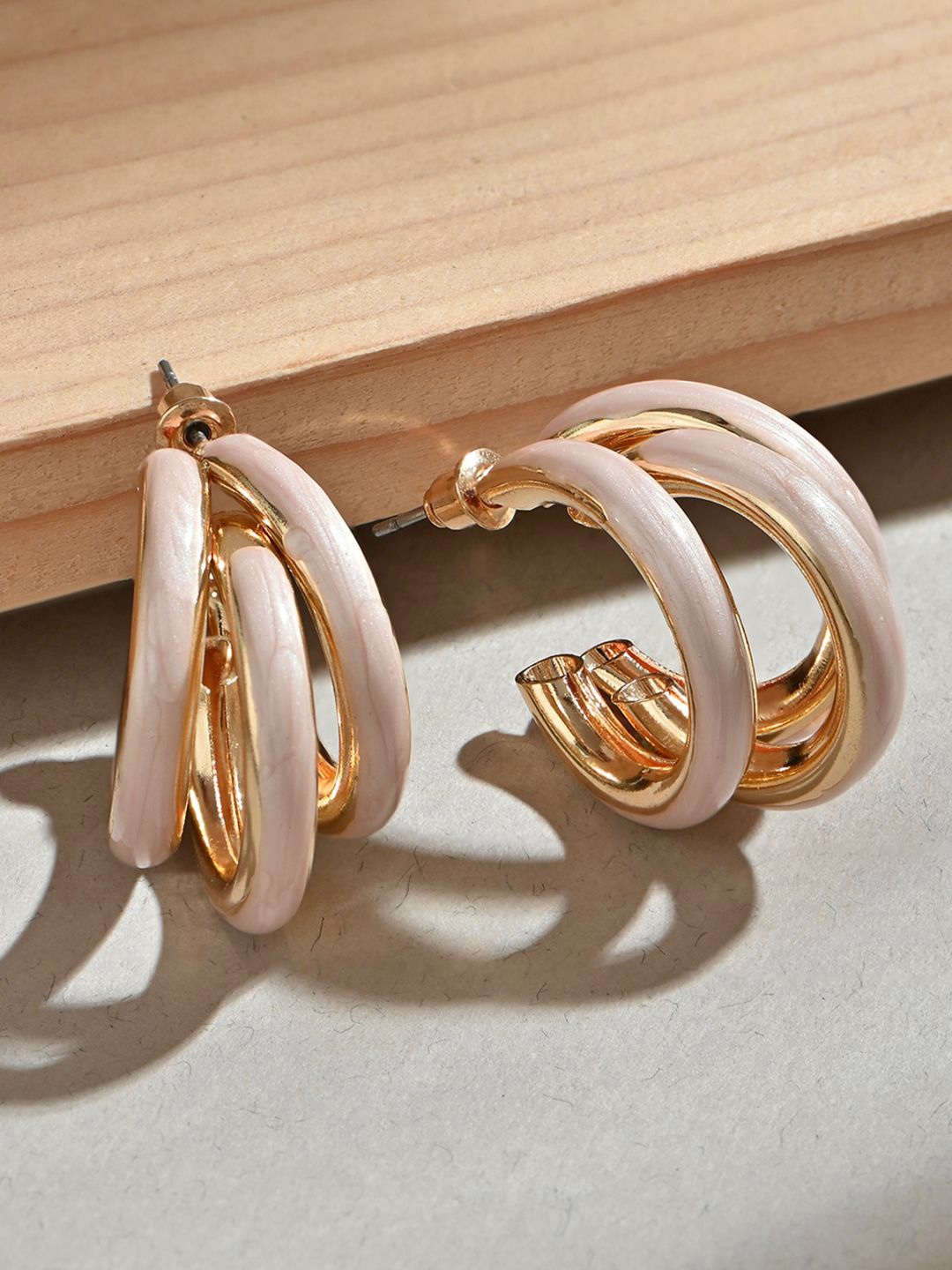 

ToniQ Circular Hoop Earrings, Beige