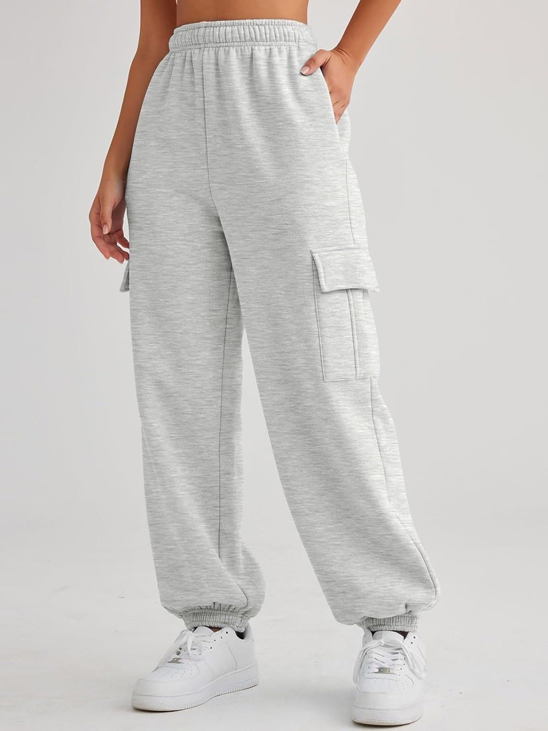 

Q-rious Women Loose Fit Joggers Trousers, Grey