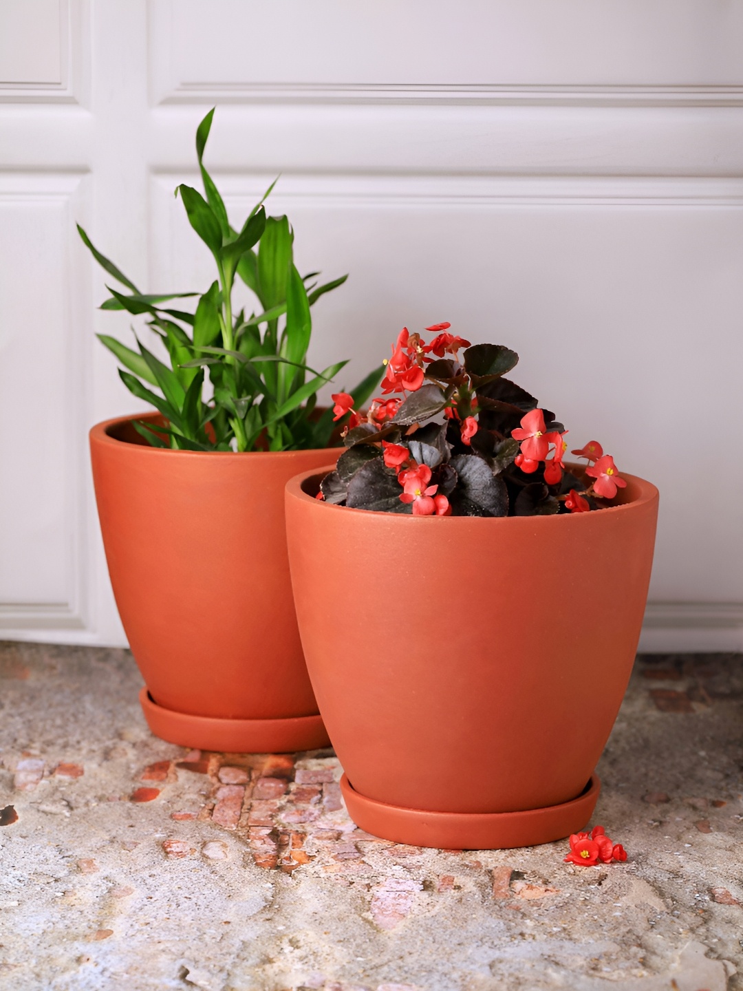 

The handicraftian 3Pc Brown Large Hexane Planters