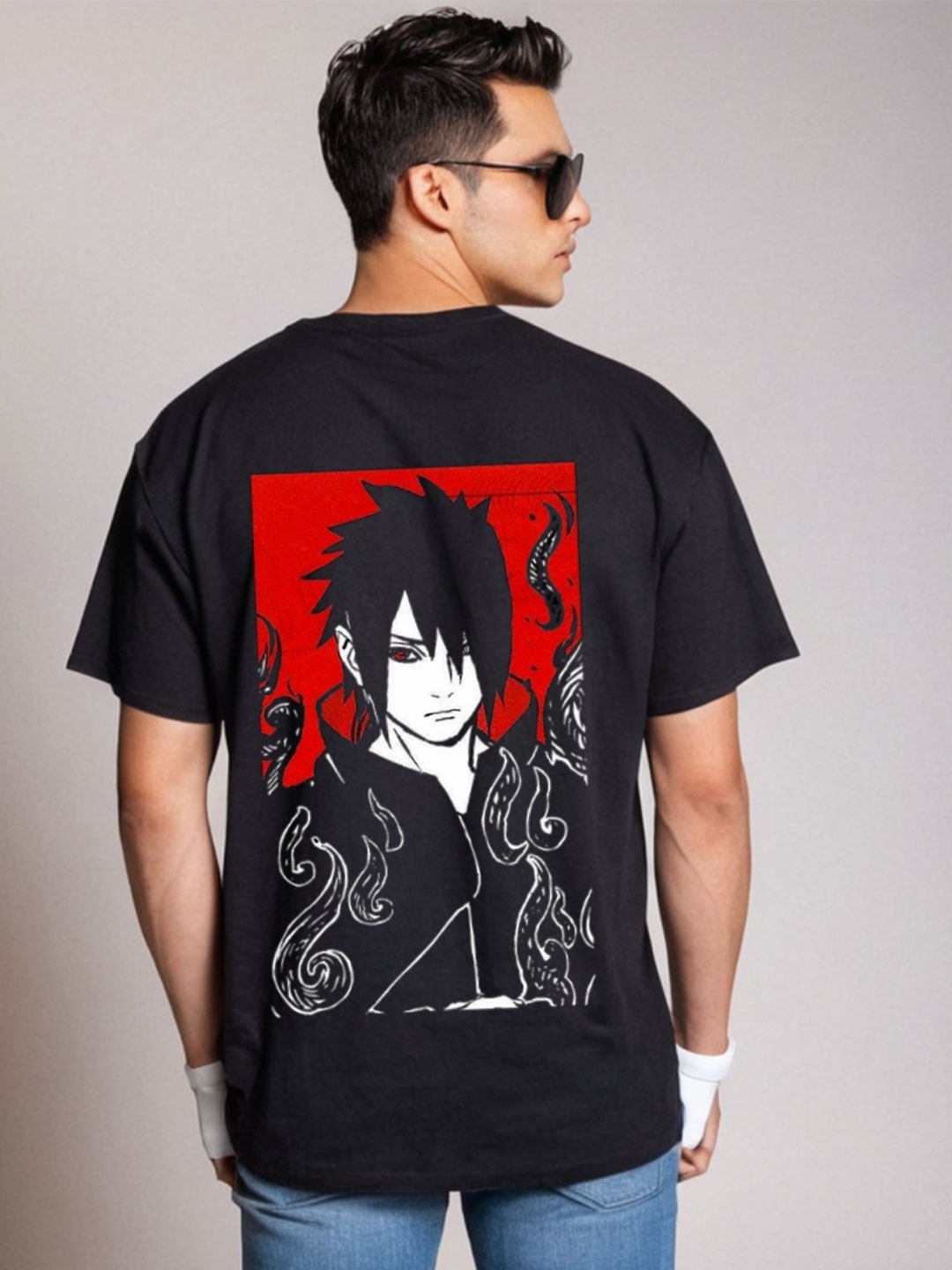 

Be Crazy Men Graphic Printed Round Neck Cotton T-shirt, Black