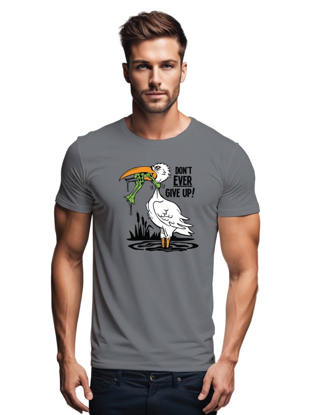 

Tantra Men Printed Raw Edge T-shirt, Grey