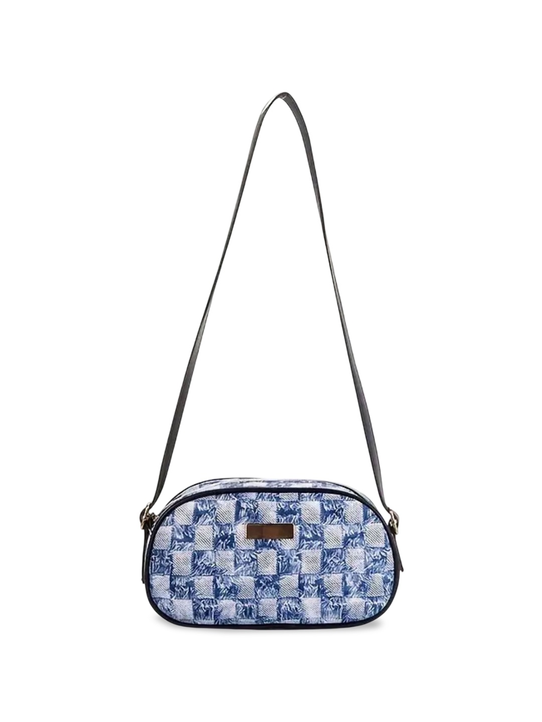 

ITALISH Floral Embellished Leather Structured Sling Bag, Blue