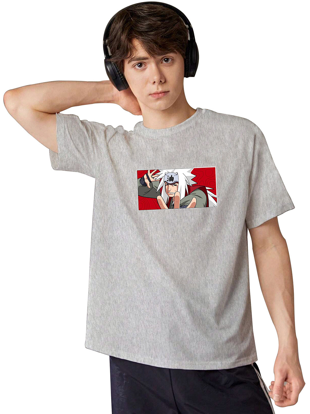 

LOCAVESTIR Boys Printed T-shirt, Grey