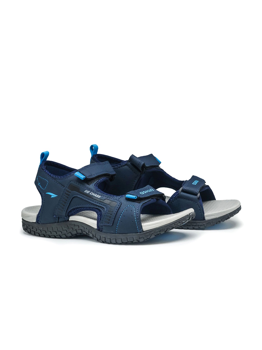

ASIAN Men Textured Comfort Sandals, Navy blue