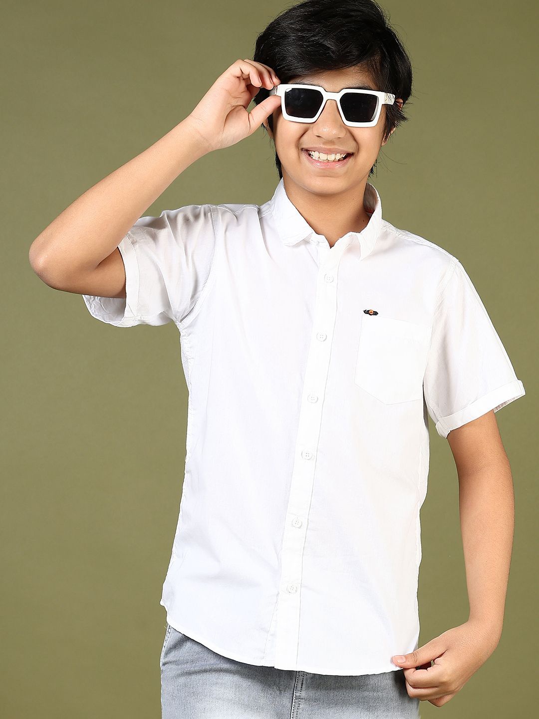 

V-Mart Boys Opaque Casual Shirt, White