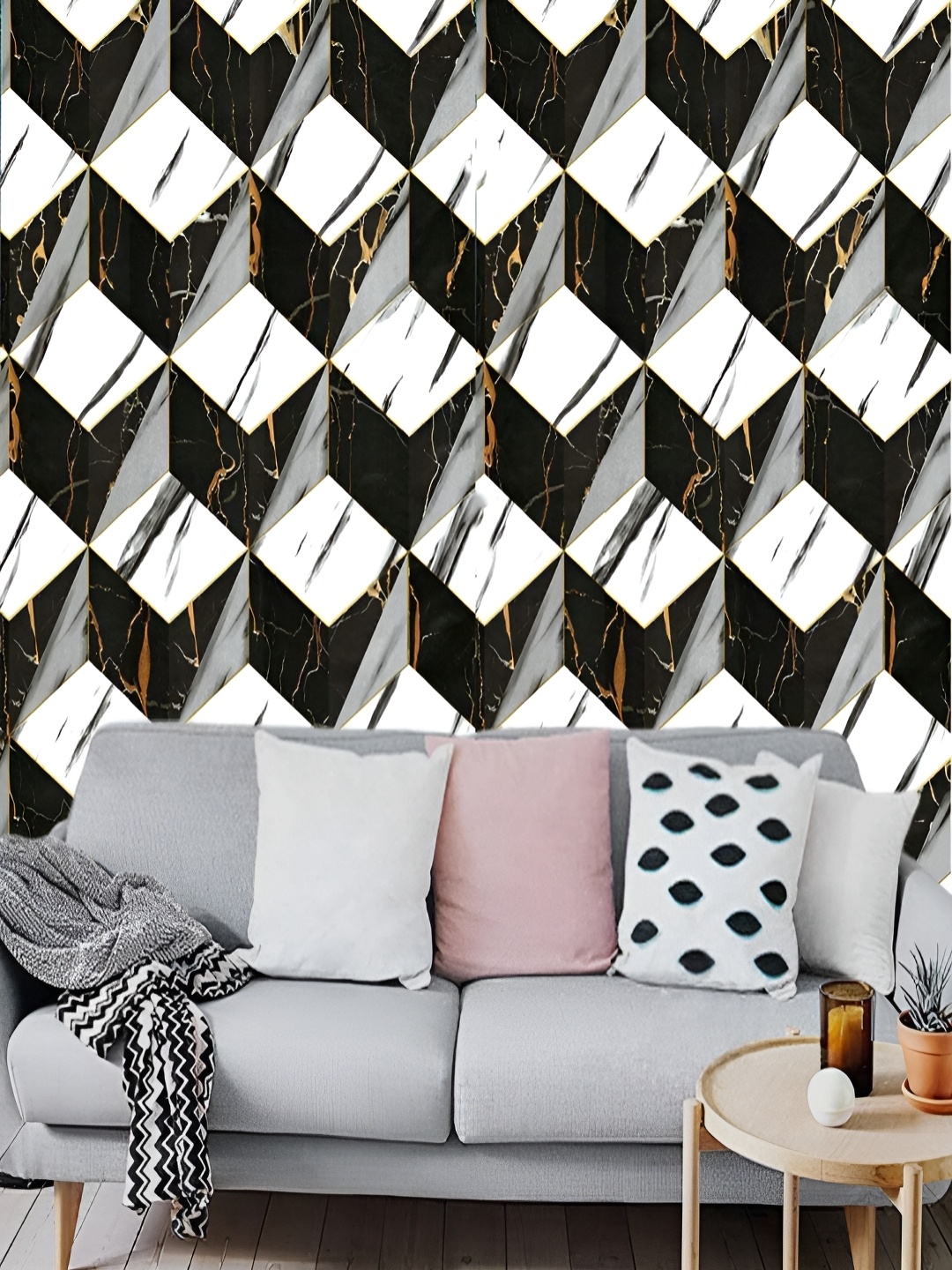 

HOMEMATES Brown & White Self-Adhesive Waterproof Wall Sticker