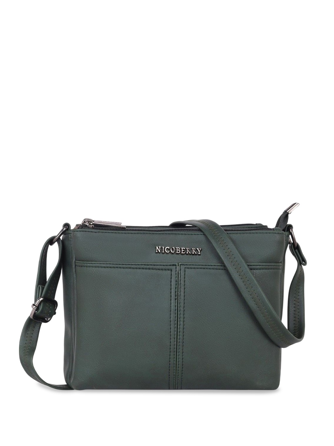 

Nicoberry Women Solid Structured Sling Bag, Green