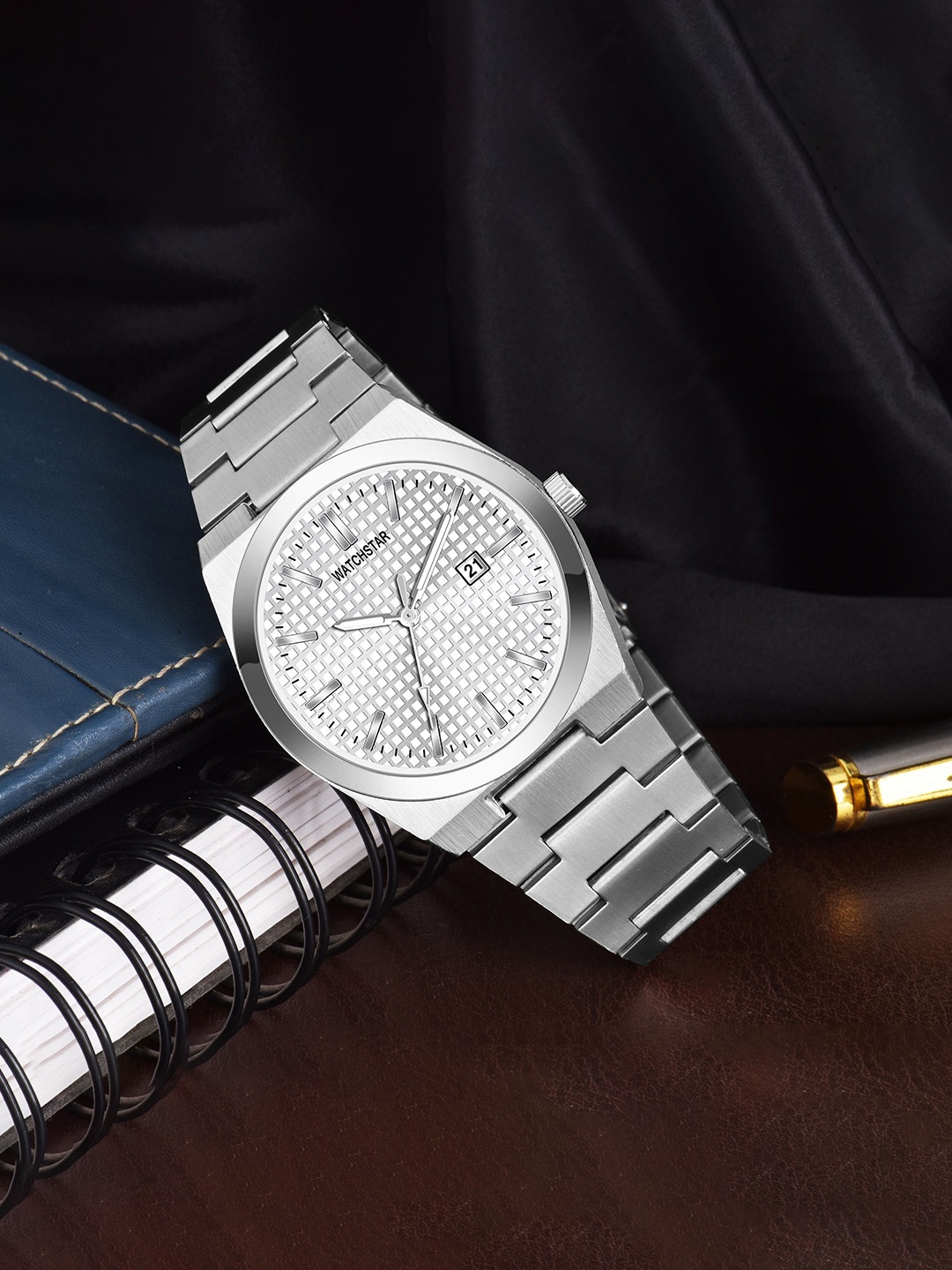 

WATCHSTAR Men Patterned Dial & Stainless Steel Straps Analogue Watch Royal SilverDL, Silver