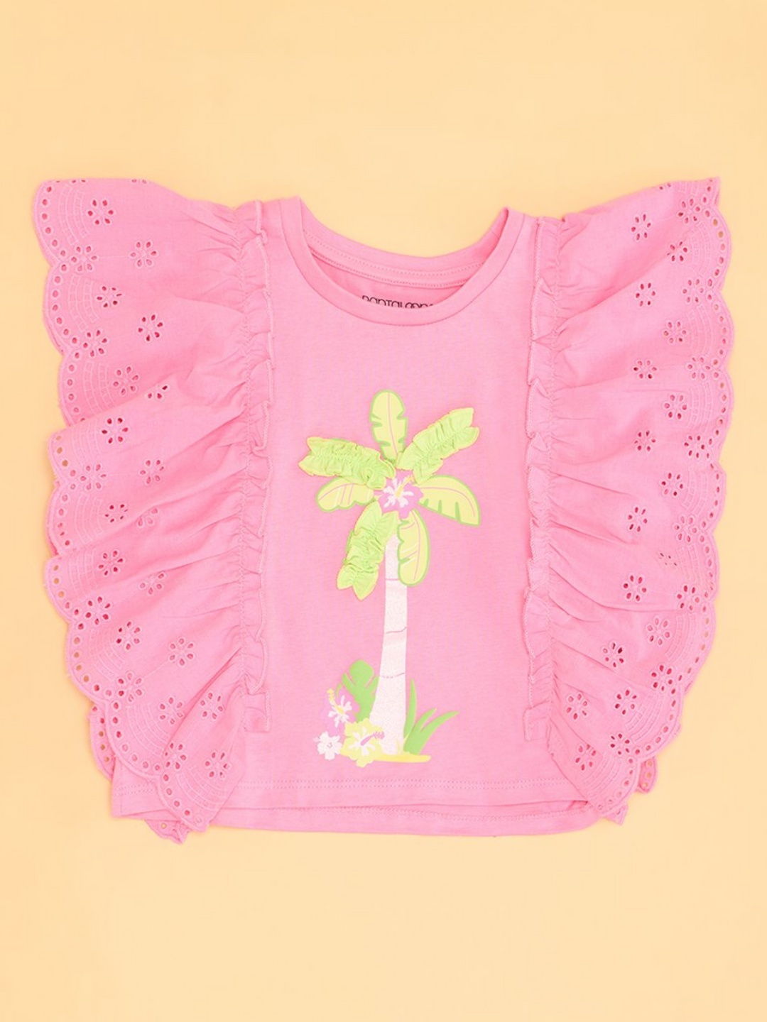 

Pantaloons Junior Girls Applique T-shirt, Pink