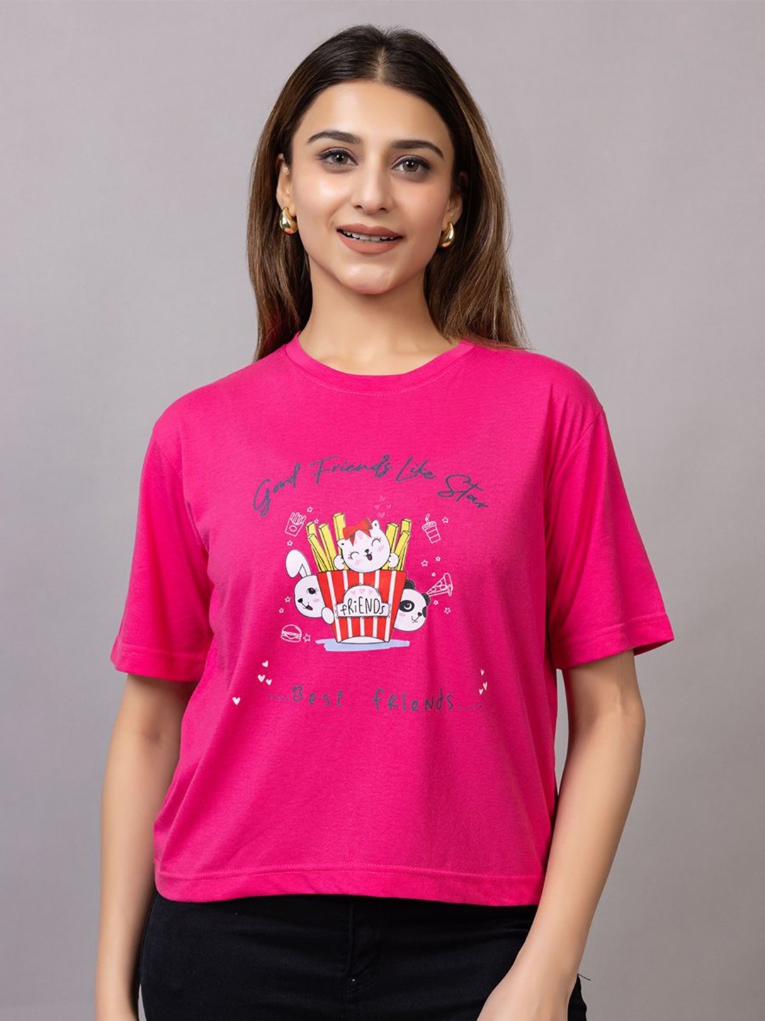 

PROBASIC Women Pockets T-shirt, Pink