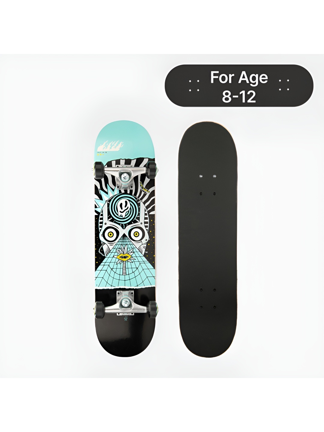 

OXELO By Decathlon Printed Skateboard, Black