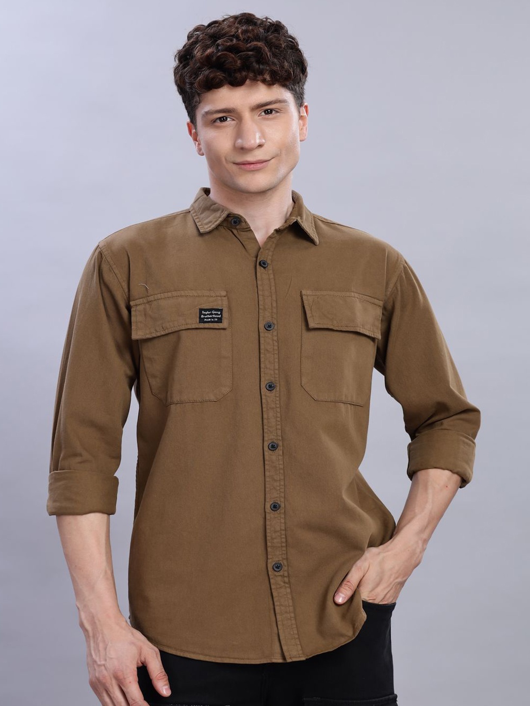 

FOUL CHILD Men Opaque Casual Shirt, Brown