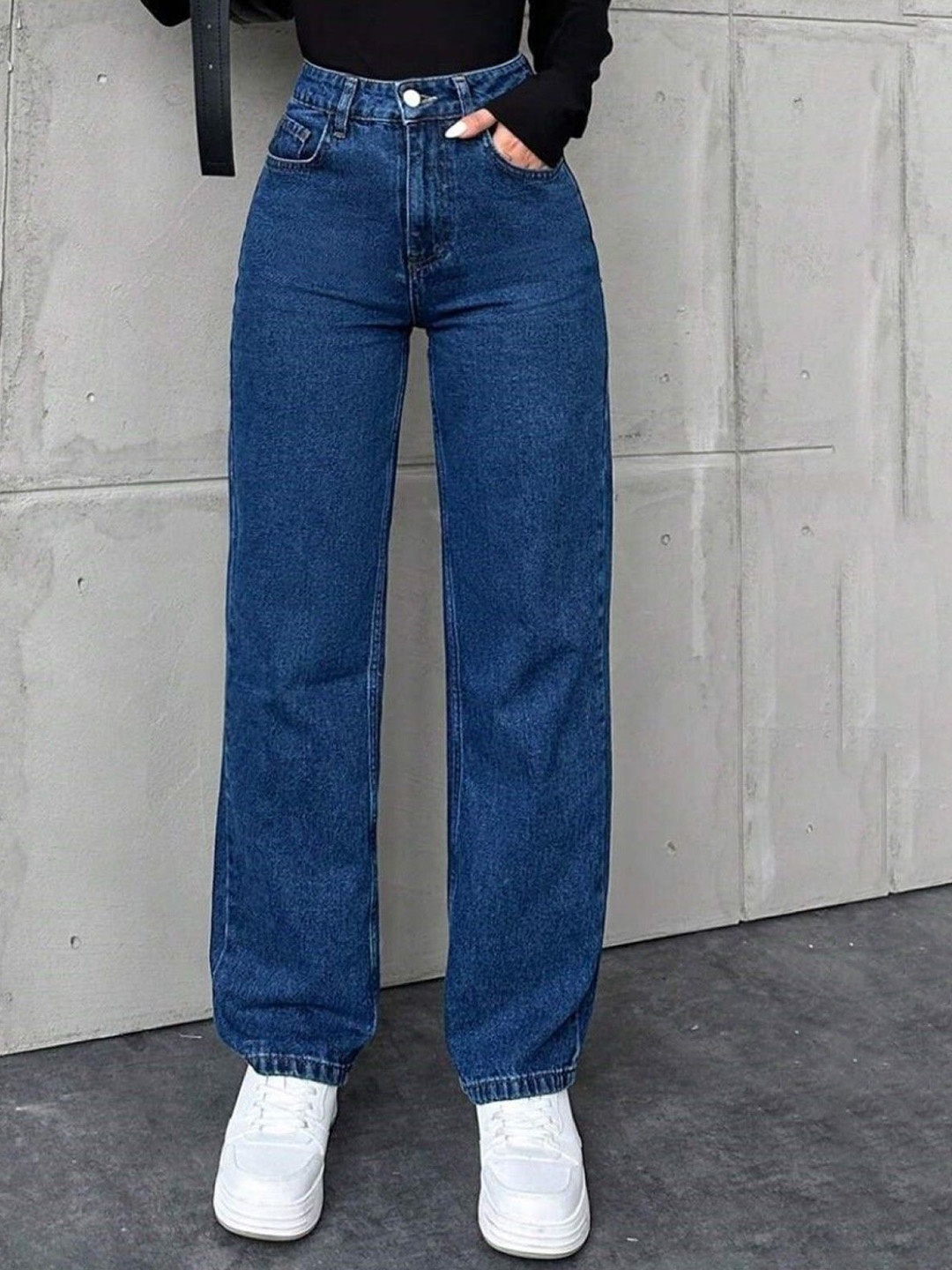 

BAESD Women Comfort Wide Leg Stretchable Jeans, Blue