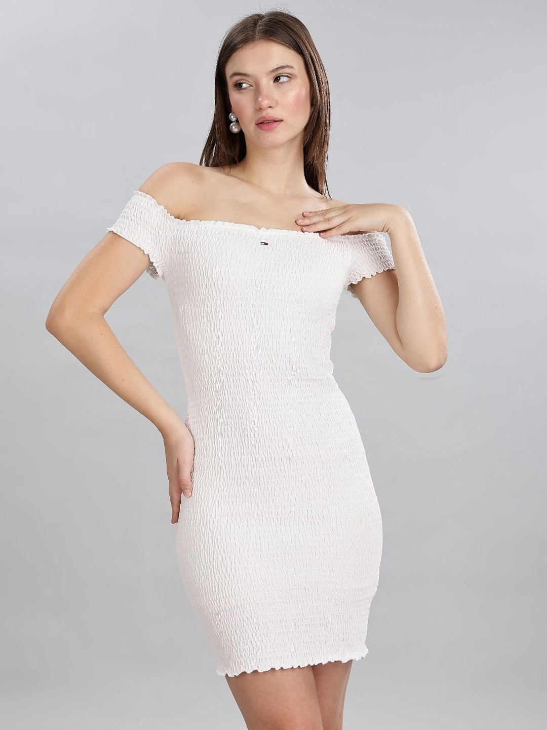 

Tommy Hilfiger Off-Shoulder Bodycon Dress, White