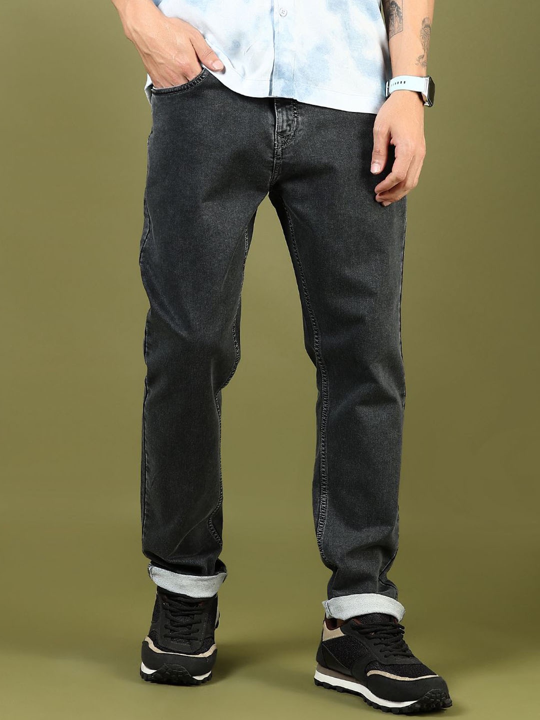 

V-Mart Men Light Fade Jeans, Grey
