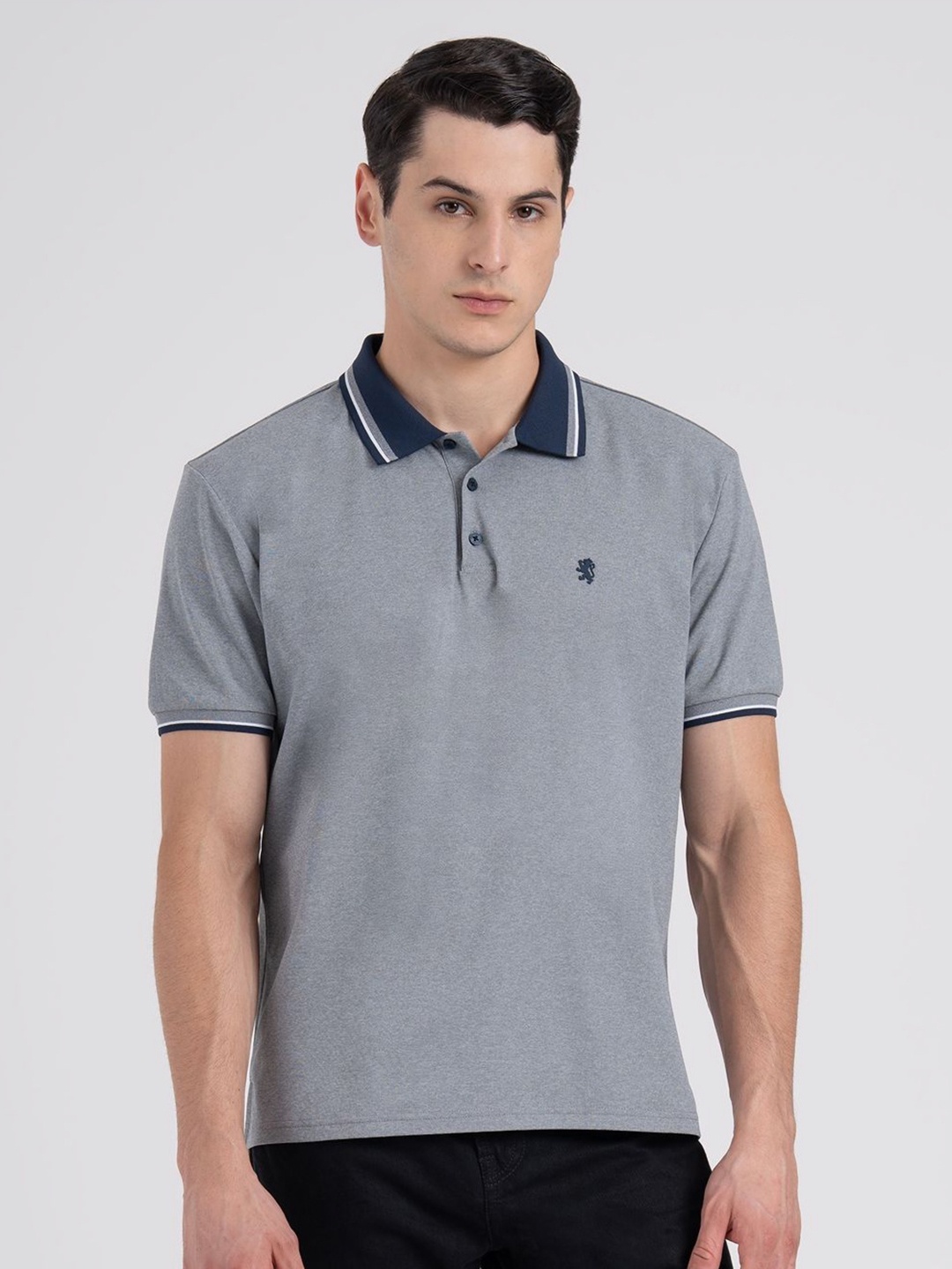 

Red Tape Men Polo Collar T-shirt, Grey