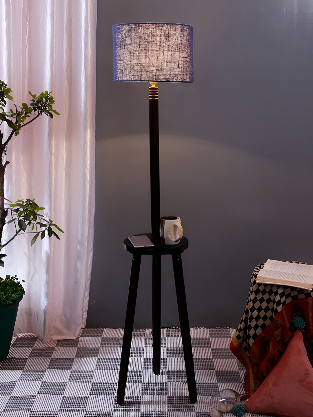 

Devansh Brown & Blue Jute Wooden Floor Lamp
