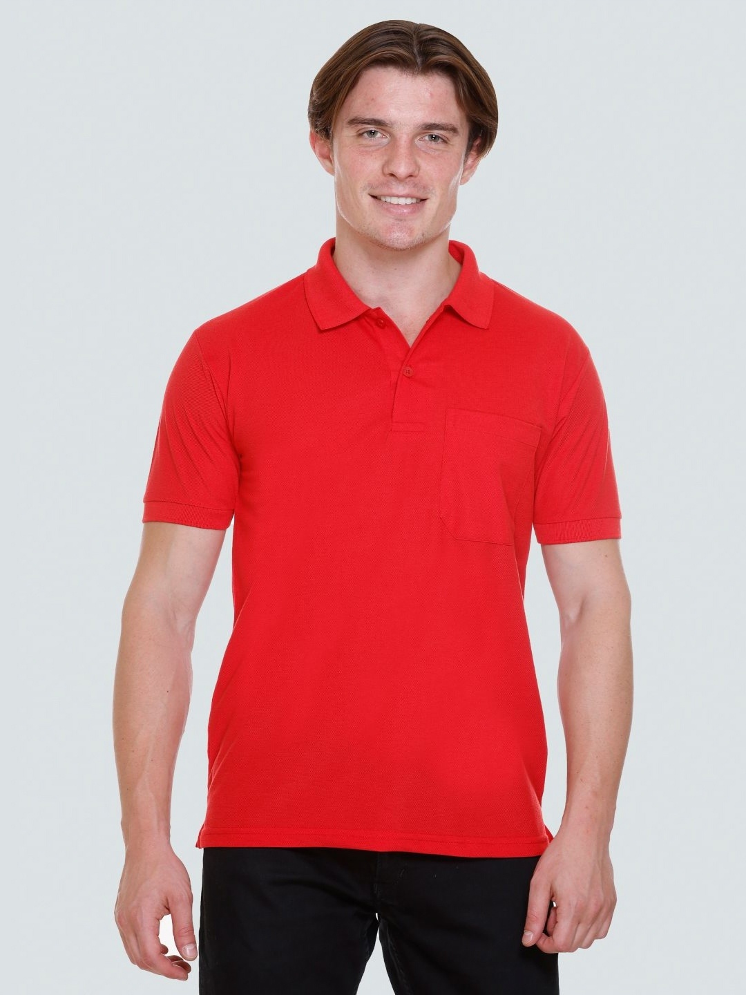 

Yoorix Men Polo Collar T-shirt, Red