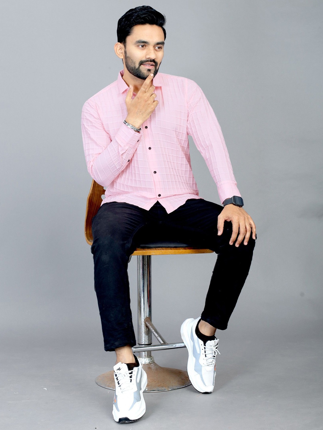 

FABRIPPLE Men Classic Opaque Casual Shirt, Pink
