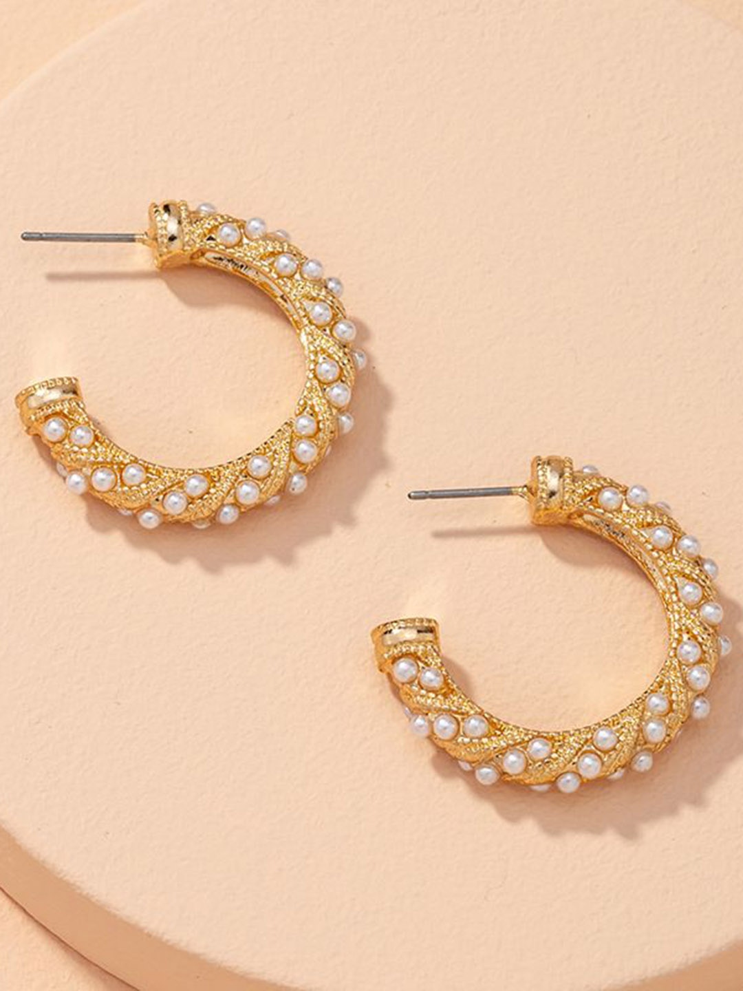 

DressBerry Circular Half Hoop Earrings, Gold