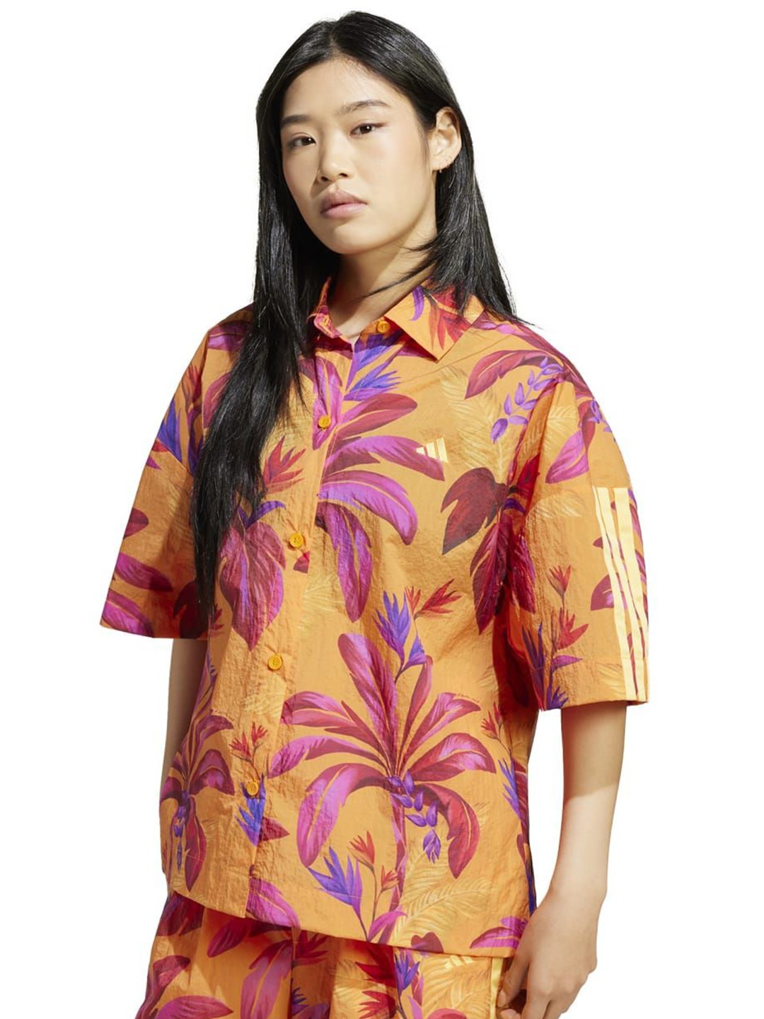 

ADIDAS Printed Relaxed-Fit Shirt, Orange