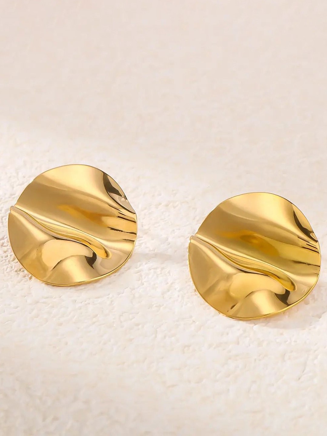 

DressBerry Circular Studs Earrings, Gold