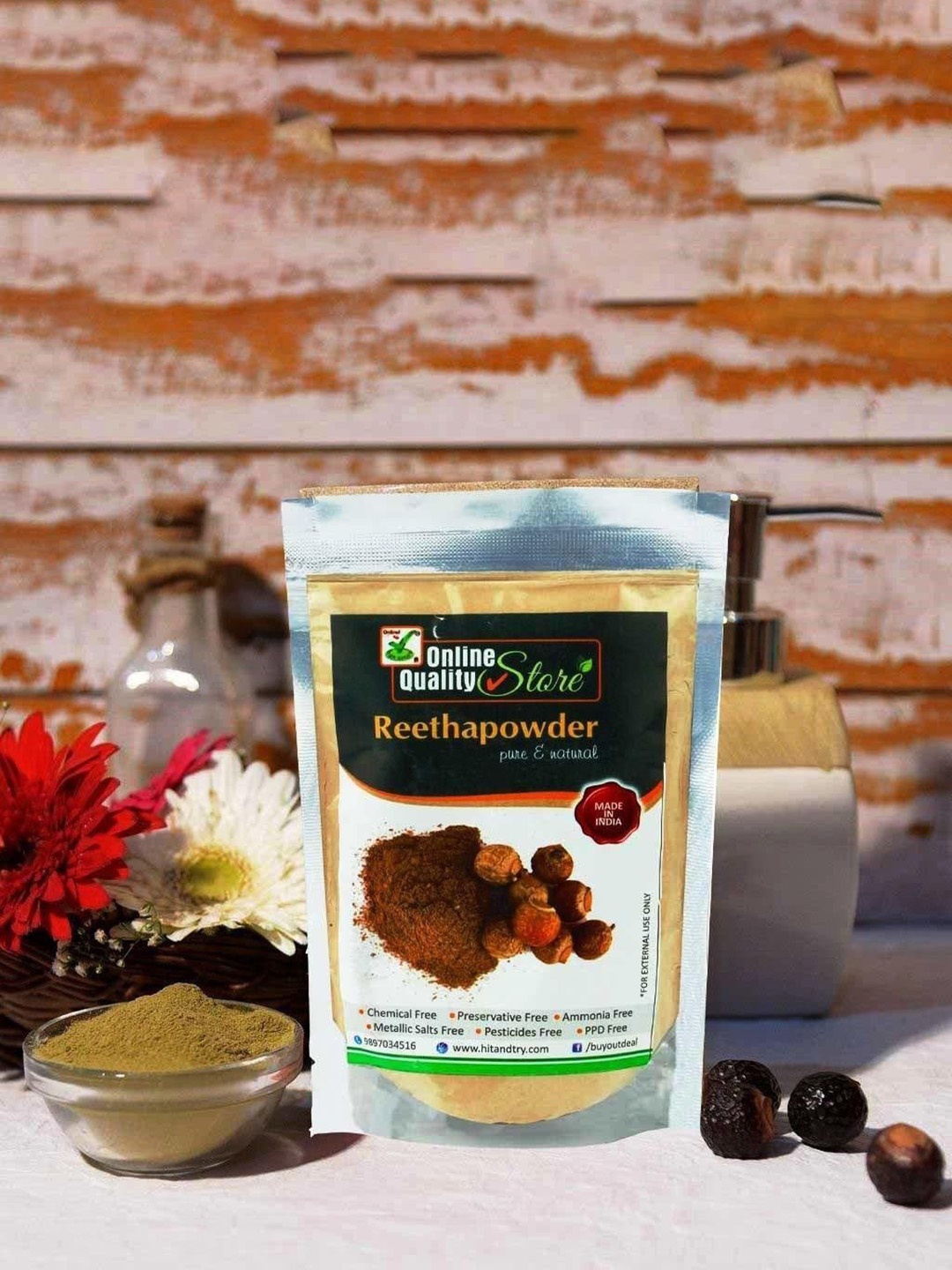 

Online Quality Store Reetha Powder Shampoo - 600 g, Brown