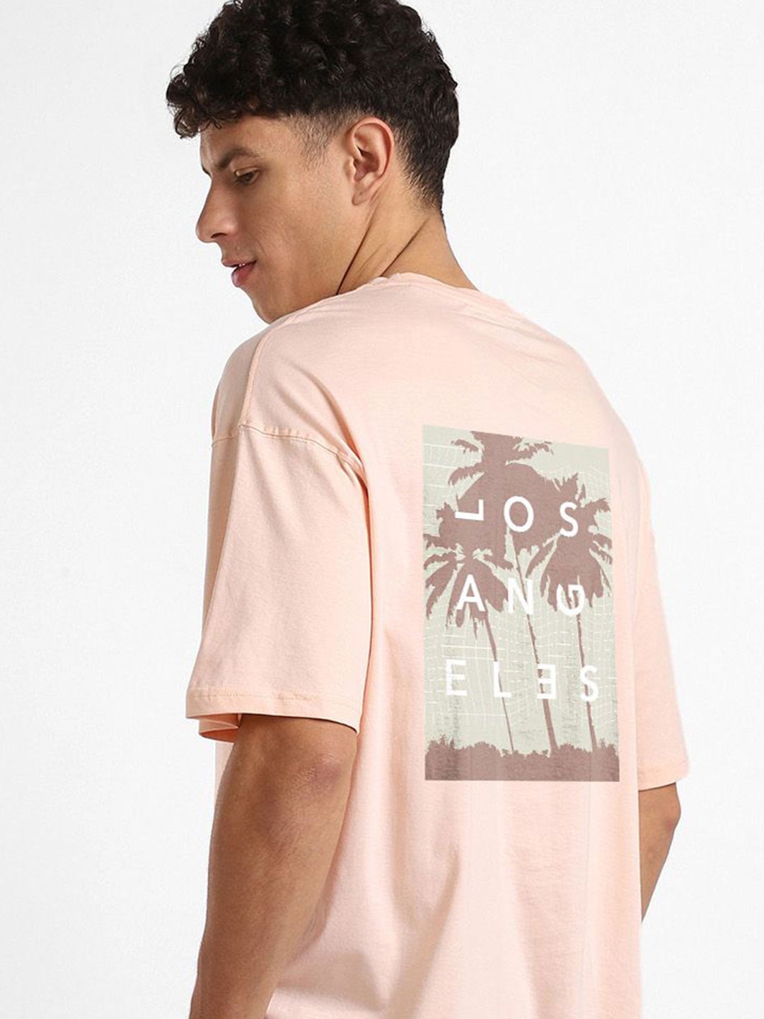 

NOBERO Men Oversized Graphic Printed T-shirt, Pink