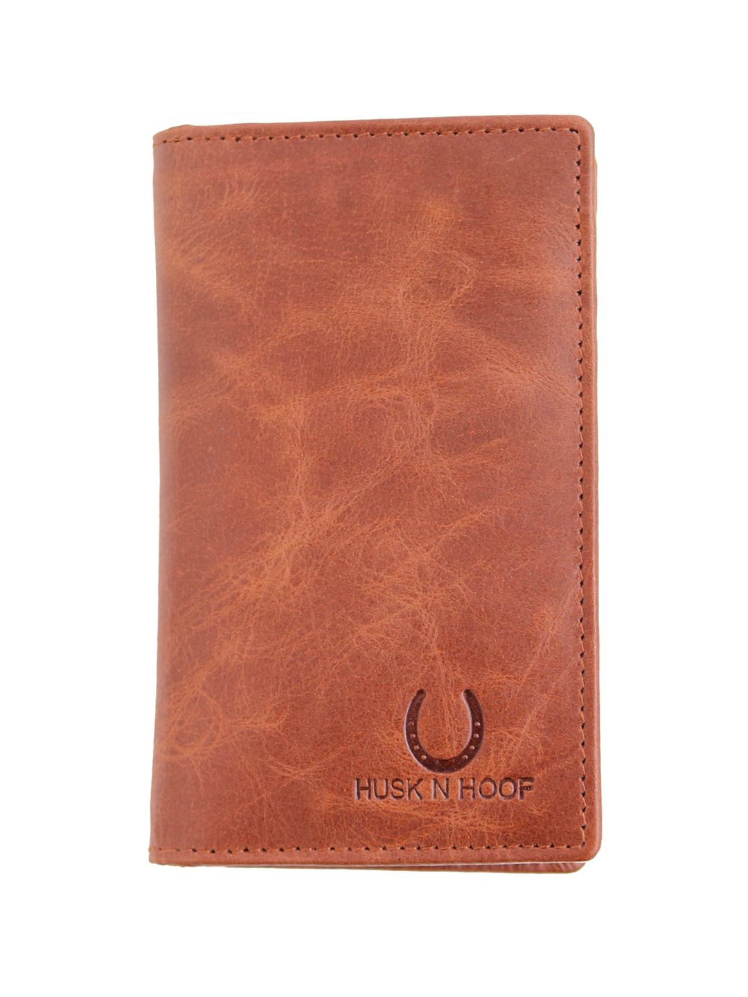 

Husk N Hoof Men Abstract Printed Leather Card Holder, Brown