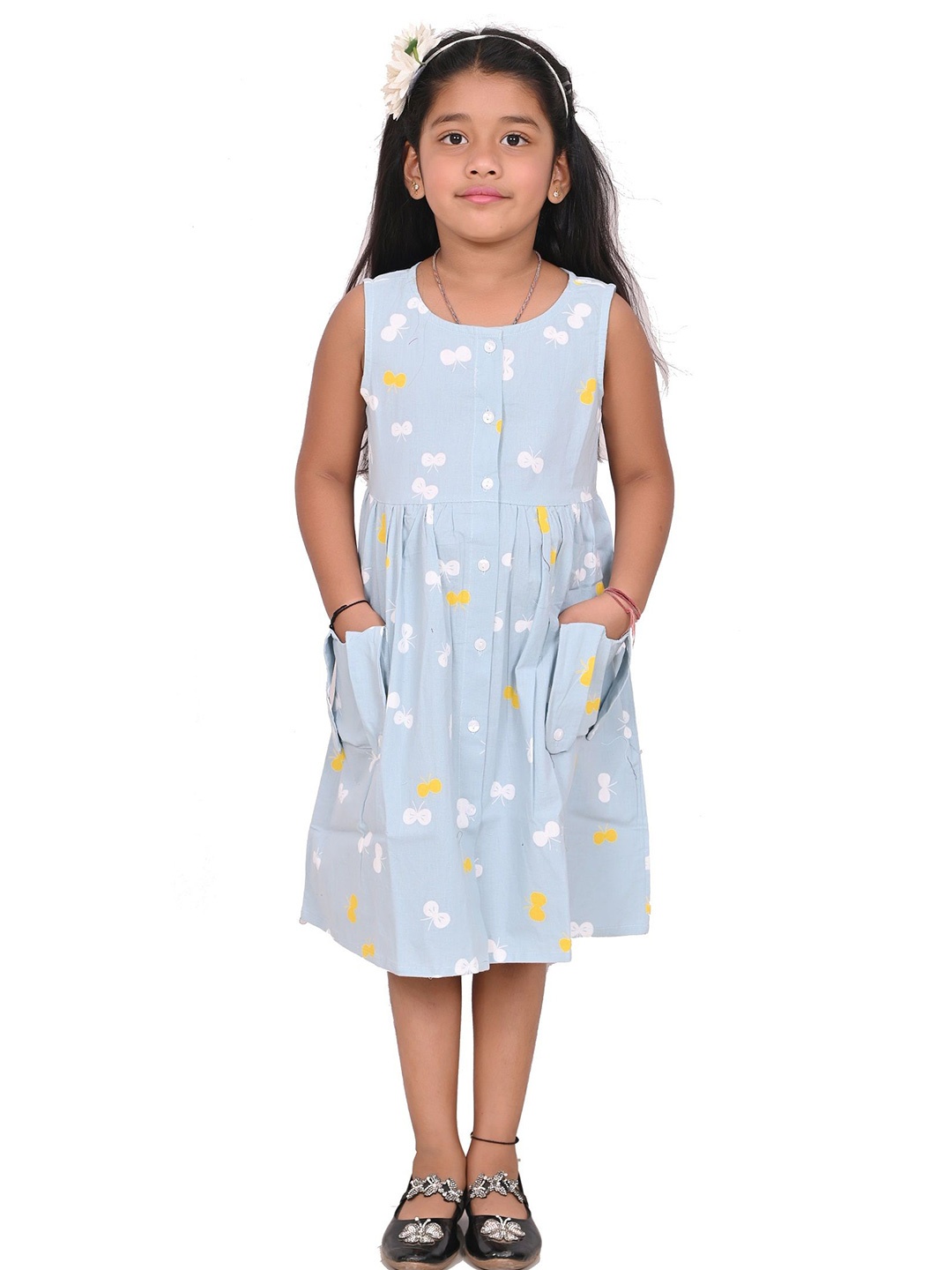 

Billion Polka Dot Print A-Line Dress, Blue