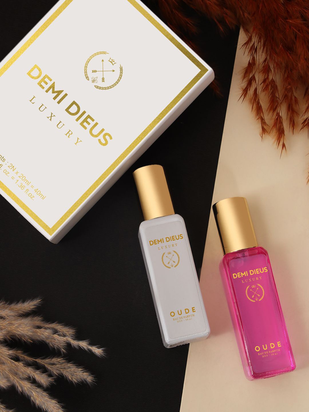 

DEMI DIEUS Luxury Set Of 2 Long Lasting Perfume Gift Set - 20 ml Each, White
